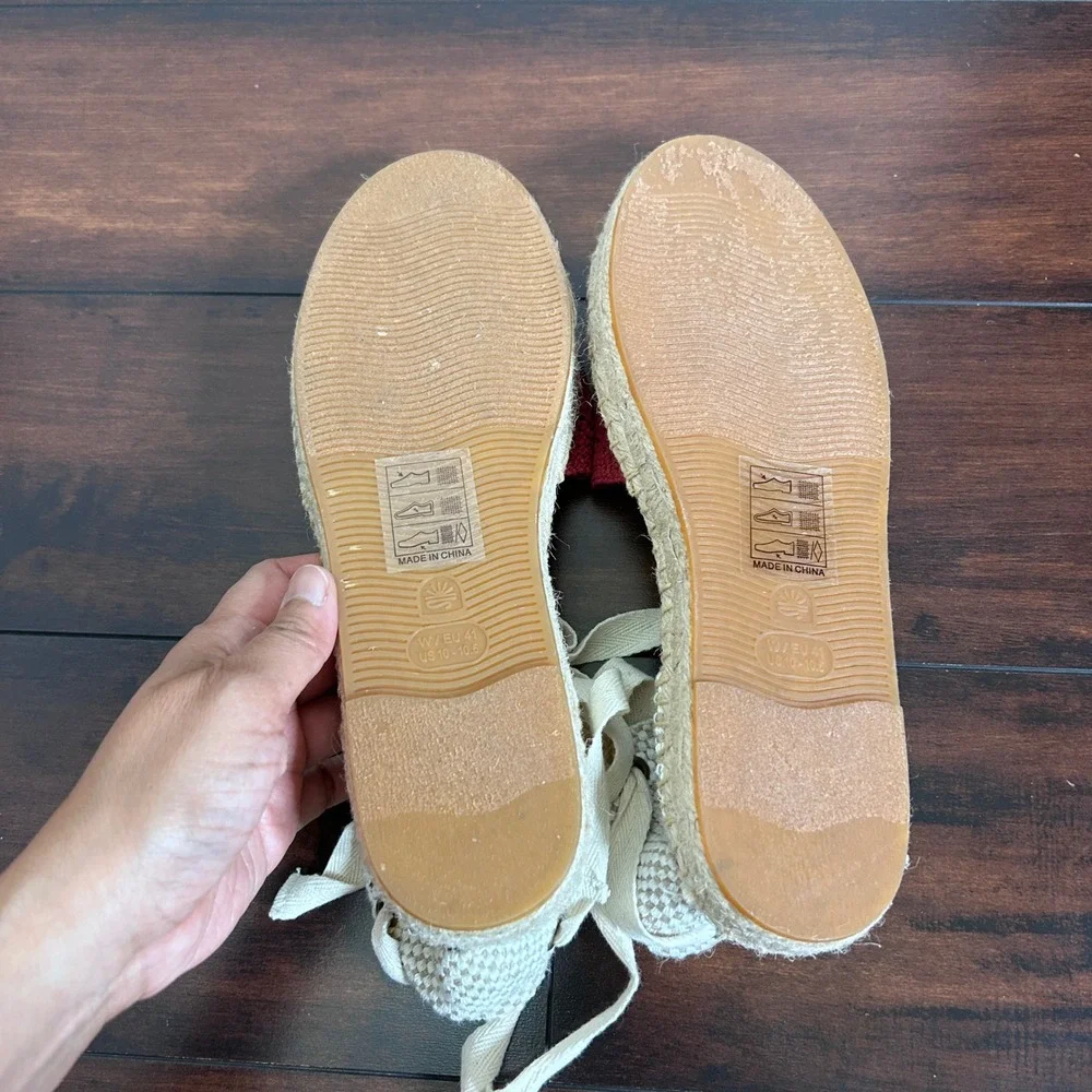 Saludos The Lauren Lace UP Crochet Espadrilles Women's size 10-10.5 NWOB Boho